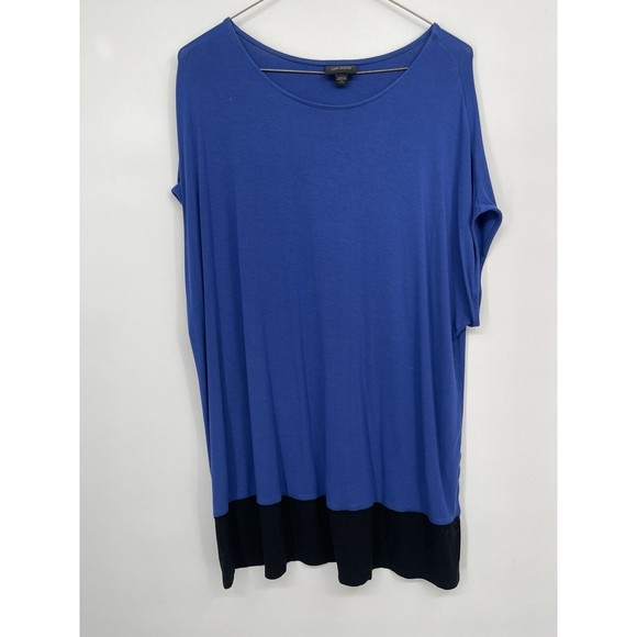 J. Jill Women's XL Petite Shirt Blue Short Sleeve Wearever Top - Picture 1 of 6